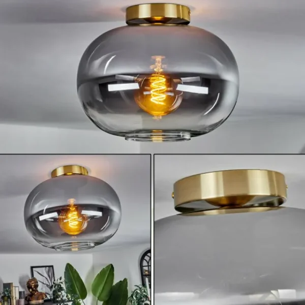 hofstein Plafonnier - Verre Apedo Laiton, Noir, 1 lumière* Lampes Modernes