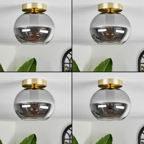 hofstein Plafonnier - Verre Apedo Laiton, 1 lumière* Lampes Modernes