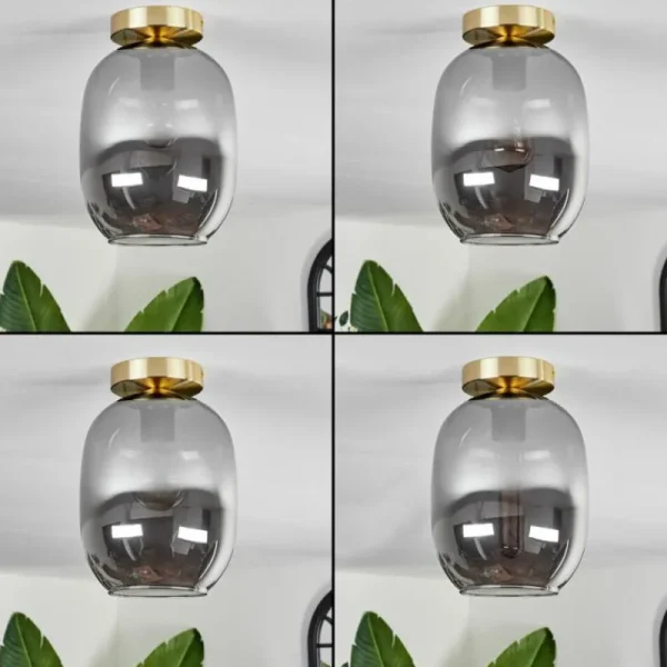 hofstein Plafonnier - Verre Apedo Laiton, 1 lumière* Lampes Modernes