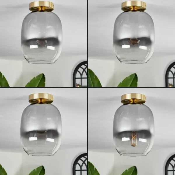 hofstein Plafonnier - Verre Apedo Laiton, 1 lumière* Lampes Modernes