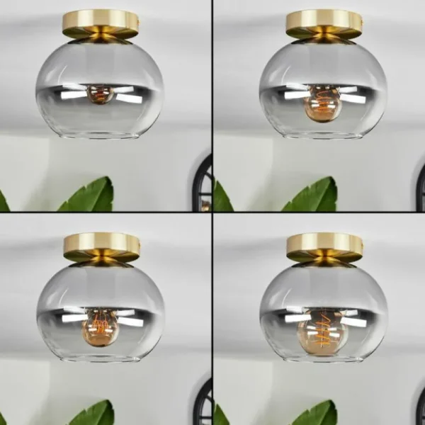 hofstein Plafonnier - Verre Apedo Laiton, 1 lumière* Lampes Modernes
