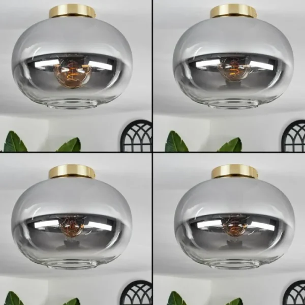 hofstein Plafonnier - Verre Apedo Laiton, Noir, 1 lumière* Lampes Modernes