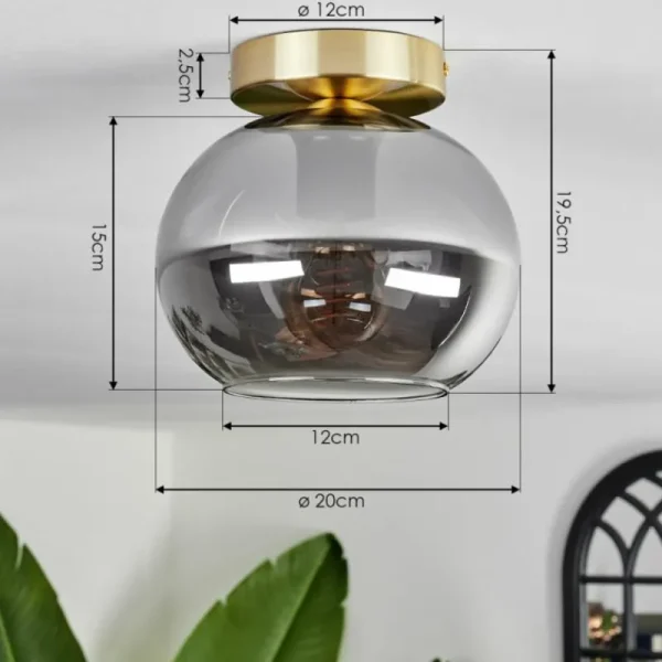 hofstein Plafonnier - Verre Apedo Laiton, 1 lumière* Lampes Modernes
