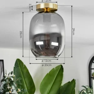hofstein Plafonnier - Verre Apedo Laiton, 1 lumière* Lampes Modernes