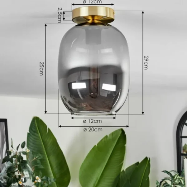 hofstein Plafonnier - Verre Apedo Laiton, 1 lumière* Lampes Modernes