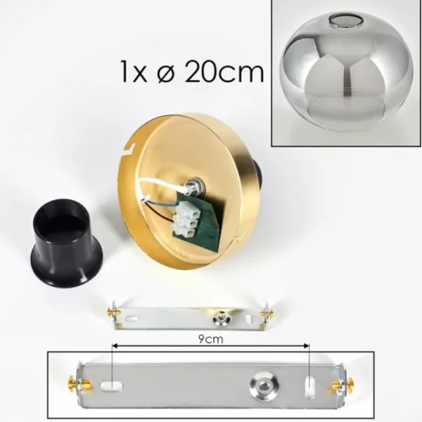hofstein Plafonnier - Verre Apedo Laiton, 1 lumière* Lampes Modernes