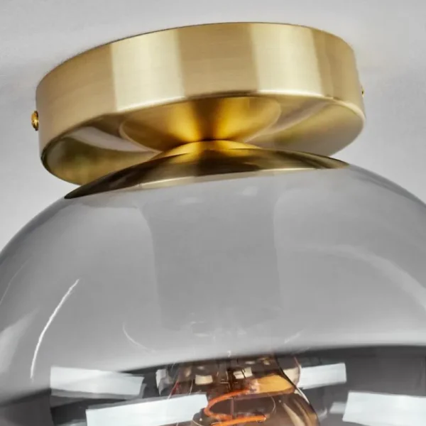 hofstein Plafonnier - Verre Apedo Laiton, 1 lumière* Lampes Modernes