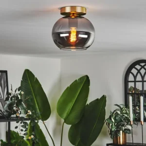 hofstein Plafonnier - Verre Apedo Laiton, 1 lumière* Lampes Modernes