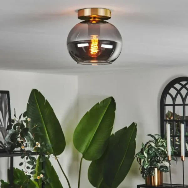 hofstein Plafonnier - Verre Apedo Laiton, 1 lumière* Lampes Modernes