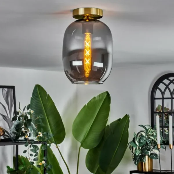 hofstein Plafonnier - Verre Apedo Laiton, 1 lumière* Lampes Modernes