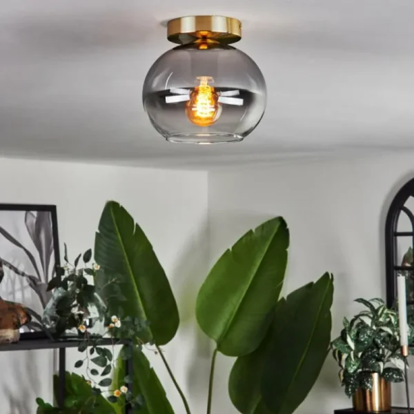 hofstein Plafonnier - Verre Apedo Laiton, 1 lumière* Lampes Modernes