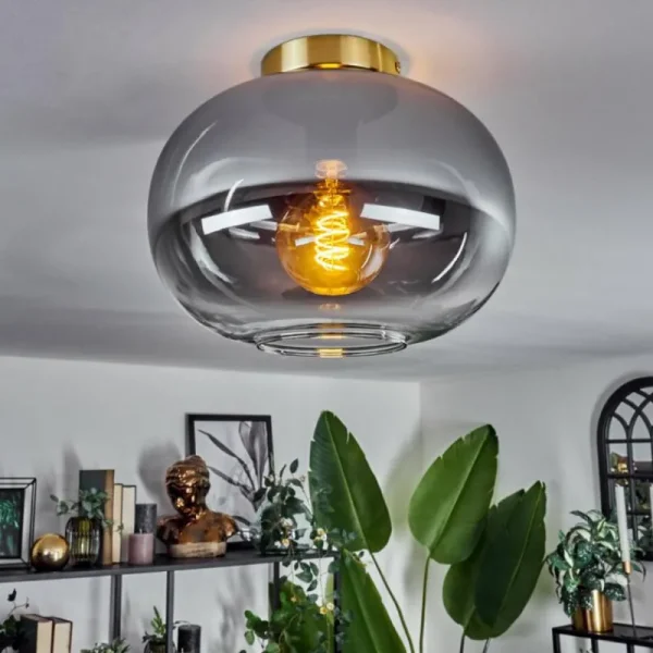 hofstein Plafonnier - Verre Apedo Laiton, Noir, 1 lumière* Lampes Modernes