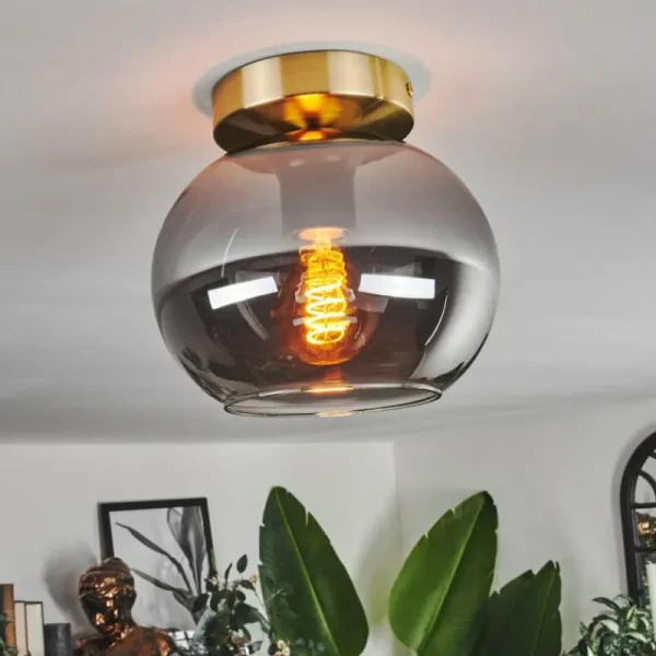 hofstein Plafonnier - Verre Apedo Laiton, 1 lumière* Lampes Modernes