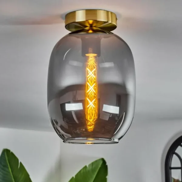 hofstein Plafonnier - Verre Apedo Laiton, 1 lumière* Lampes Modernes