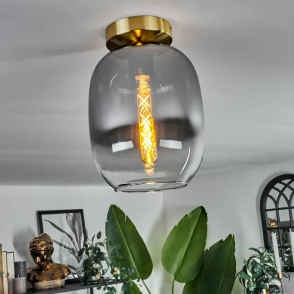 hofstein Plafonnier - Verre Apedo Laiton, 1 lumière* Lampes Modernes