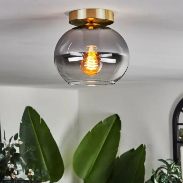 hofstein Plafonnier - Verre Apedo Laiton, 1 lumière* Lampes Modernes