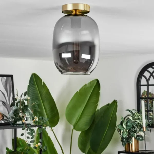 hofstein Plafonnier - Verre Apedo Laiton, 1 lumière* Lampes Modernes
