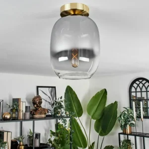 hofstein Plafonnier - Verre Apedo Laiton, 1 lumière* Lampes Modernes