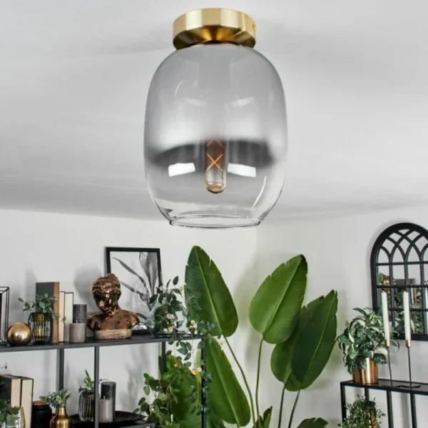 hofstein Plafonnier - Verre Apedo Laiton, 1 lumière* Lampes Modernes