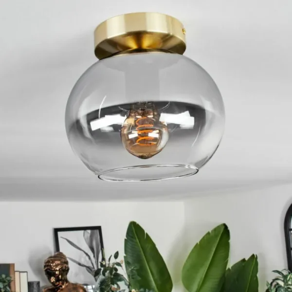 hofstein Plafonnier - Verre Apedo Laiton, 1 lumière* Lampes Modernes