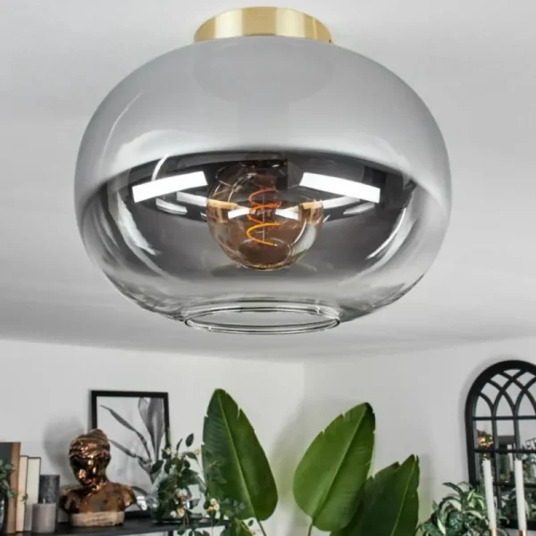 hofstein Plafonnier - Verre Apedo Laiton, Noir, 1 lumière* Lampes Modernes