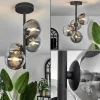hofstein Plafonnier - Verre Chehalis Clair, Fumé, 4 lumières* Lampes Modernes
