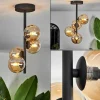 hofstein Plafonnier - Verre Chehalis Fumé, 4 lumières* Lampes Modernes