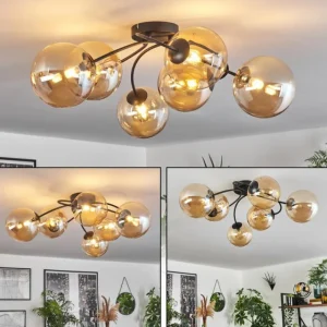 hofstein Plafonnier - Verre Chehalis Ambre, 6 lumières* Lampes En Verre