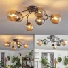 hofstein Plafonnier - Verre Chehalis Ambre, Fumé, 6 lumières* Lampes Modernes