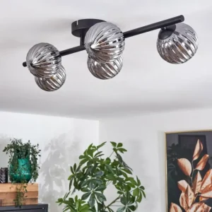 hofstein Plafonnier - Verre Chehalis Fumé, 5 lumières* Lampes Modernes