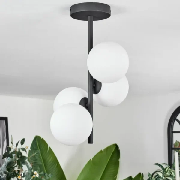 hofstein Plafonnier - Verre Chehalis Blanc, 4 lumières* Lampes En Verre