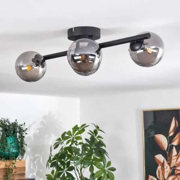 hofstein Plafonnier - Verre Chehalis Fumé, 4 lumières* Lampes Modernes