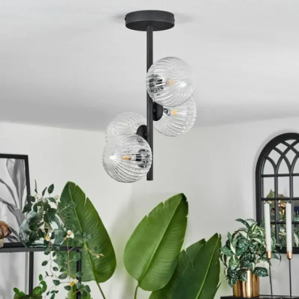 hofstein Plafonnier - Verre Chehalis Clair, 4 lumières* Lampes En Verre