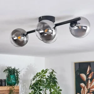hofstein Plafonnier - Verre Chehalis Clair, Fumé, 4 lumières* Lampes Modernes