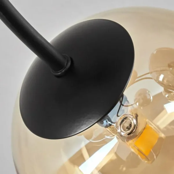 hofstein Plafonnier - Verre Chehalis Ambre, Fumé, 6 lumières* Lampes Modernes