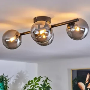 hofstein Plafonnier - Verre Chehalis Fumé, 4 lumières* Lampes Modernes