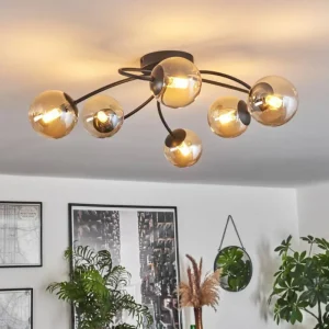 hofstein Plafonnier - Verre Chehalis Ambre, 6 lumières* Lampes En Verre