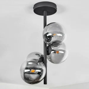 hofstein Plafonnier - Verre Chehalis Clair, Fumé, 4 lumières* Lampes Modernes