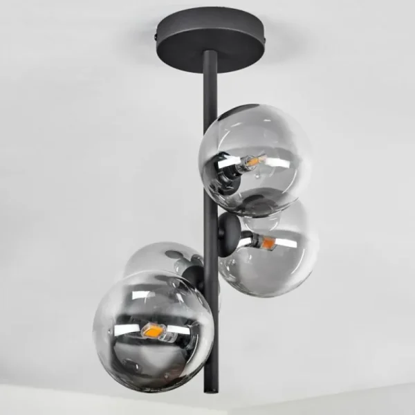 hofstein Plafonnier - Verre Chehalis Clair, Fumé, 4 lumières* Lampes Modernes