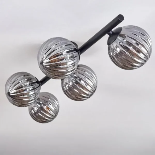 hofstein Plafonnier - Verre Chehalis Fumé, 5 lumières* Lampes Modernes