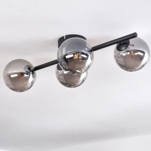 hofstein Plafonnier - Verre Chehalis Fumé, 4 lumières* Lampes Modernes