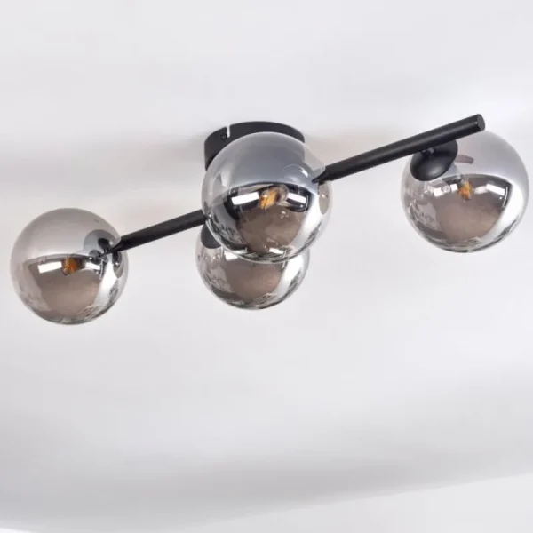 hofstein Plafonnier - Verre Chehalis Fumé, 4 lumières* Lampes Modernes