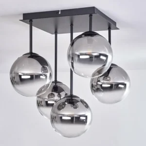 hofstein Plafonnier - Verre Chehalis Clair, Fumé, 5 lumières* Lampes Modernes