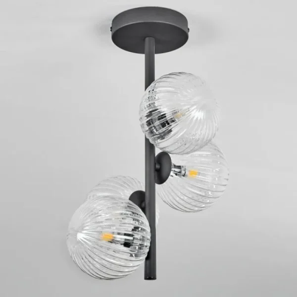 hofstein Plafonnier - Verre Chehalis Clair, 4 lumières* Lampes En Verre