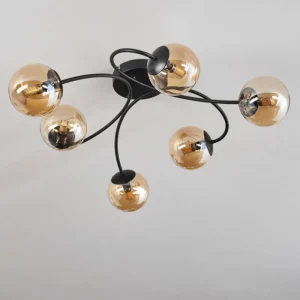 hofstein Plafonnier - Verre Chehalis Ambre, 6 lumières* Lampes En Verre