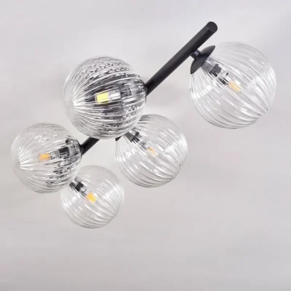 hofstein Plafonnier - Verre Chehalis Clair, 5 lumières* Lampes En Verre