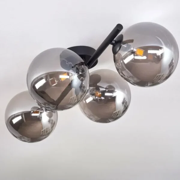 hofstein Plafonnier - Verre Chehalis Fumé, 4 lumières* Lampes Modernes