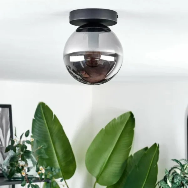 hofstein Plafonnier - Verre Gastor Fumé, 1 lumière* Lampes Modernes