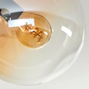 hofstein Plafonnier - Verre Gastor Ambre, Clair, Noir, 3 lumières* Lampes En Verre