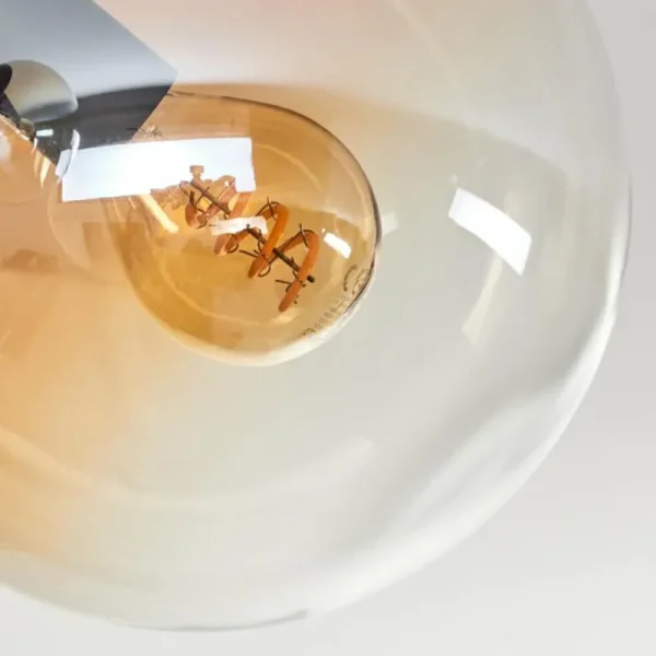 hofstein Plafonnier - Verre Gastor Ambre, Clair, Noir, 3 lumières* Lampes En Verre